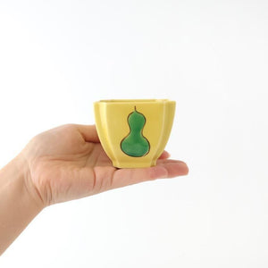 Kutani Bitoen Square Small Bowl Gourd Design Yellow | Kobachi Kutani Ware