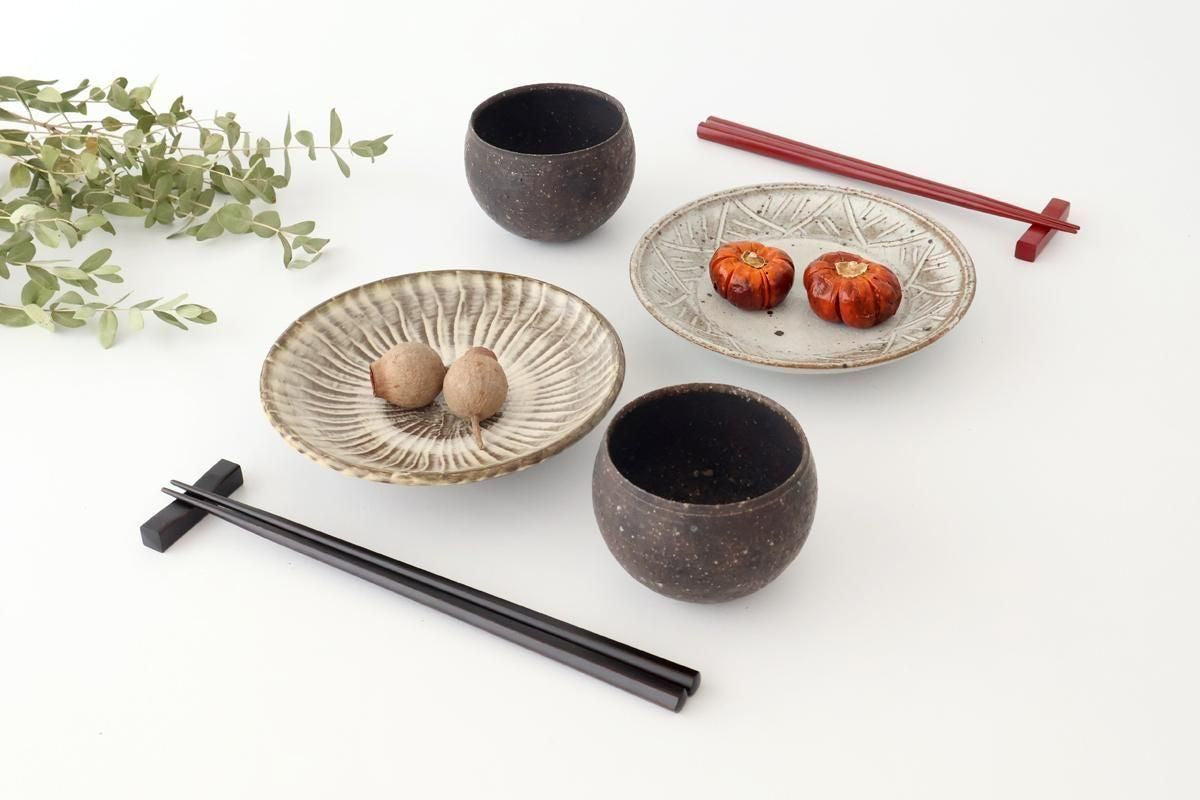 [Pair set] KORINDO Chopsticks and Chopstick Rests Black and Red
