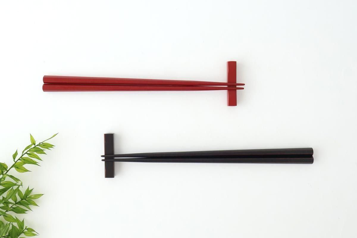 [Pair set] KORINDO Chopsticks and Chopstick Rests Black and Red
