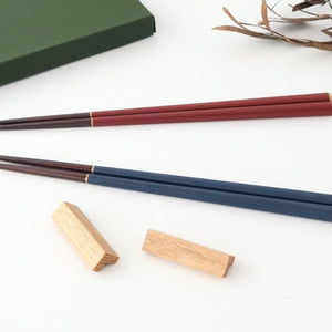 [Pair set] KORINDO Chopsticks and Chopstick Rests Black/Red with Gold Lines
