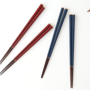 [Pair set] KORINDO Chopsticks and Chopstick Rests Black/Red with Gold Lines