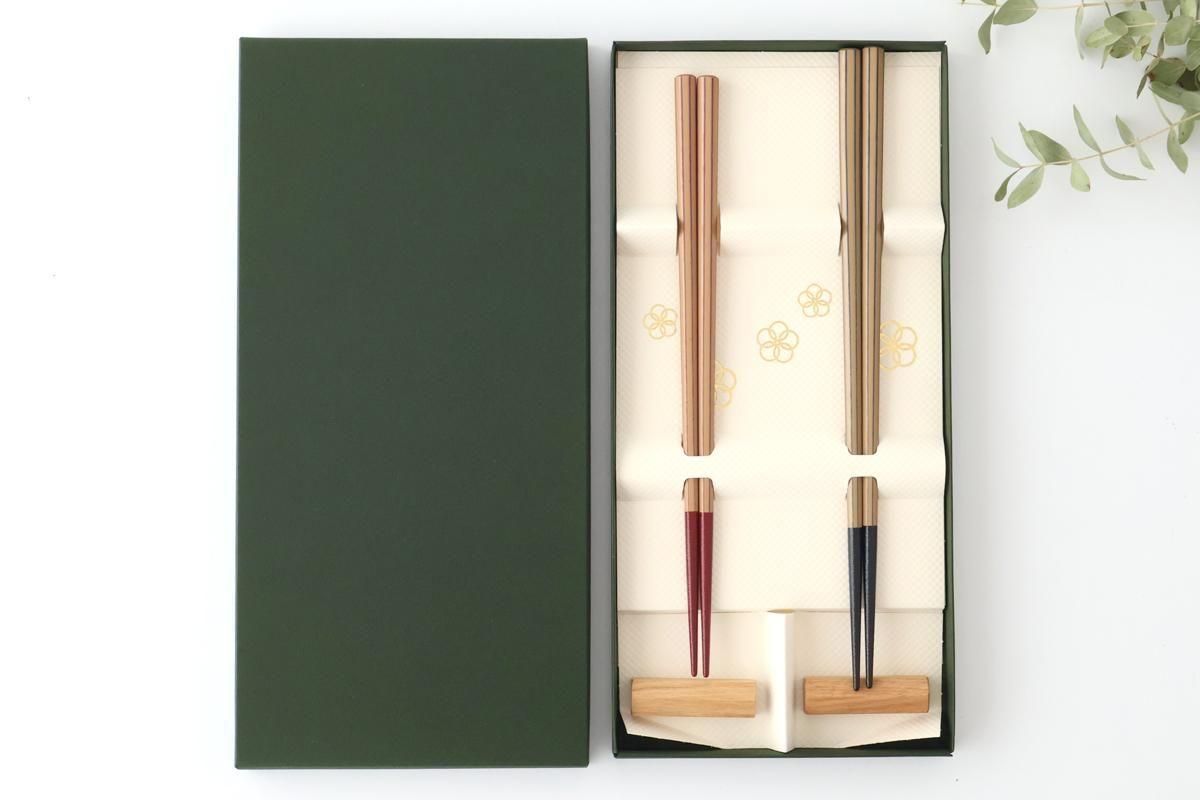 [Pair set] KORINDO Chopsticks and Chopstick Rests Stripes Design