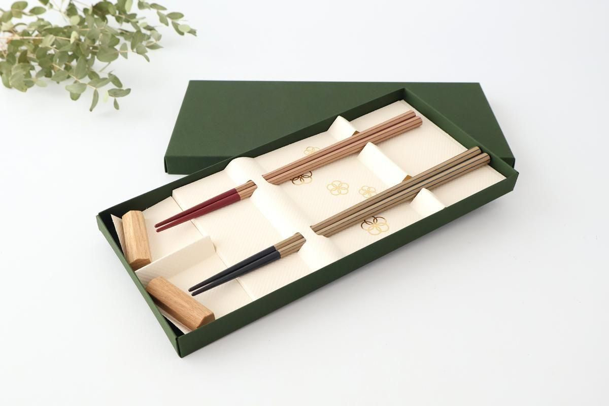 [Pair set] KORINDO Chopsticks and Chopstick Rests Stripes Design