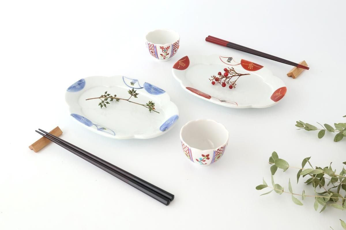 [Pair set] KORINDO  Black and Red Chopsticks and Wooden Chopstick Rests