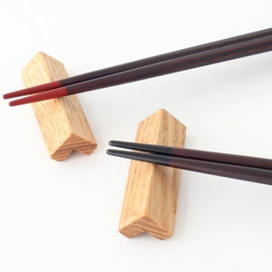 [Pair set] KORINDO  Black and Red Chopsticks and Wooden Chopstick Rests