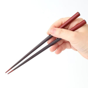 [Pair set] KORINDO  Black and Red Chopsticks and Wooden Chopstick Rests
