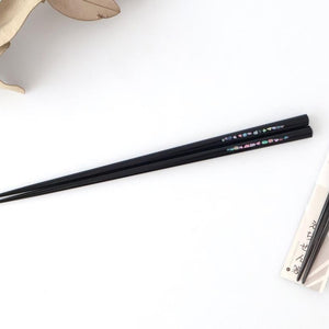 KORINDO Chopsticks Mother-of-pearl Inlay(Raden) Black 23.5cm /9.25in