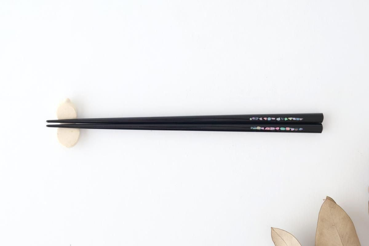 KORINDO Chopsticks Mother-of-pearl Inlay(Raden) Black 23.5cm /9.25in