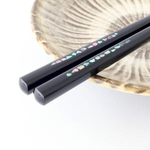 KORINDO Chopsticks Mother-of-pearl Inlay(Raden) Black 23.5cm /9.25in