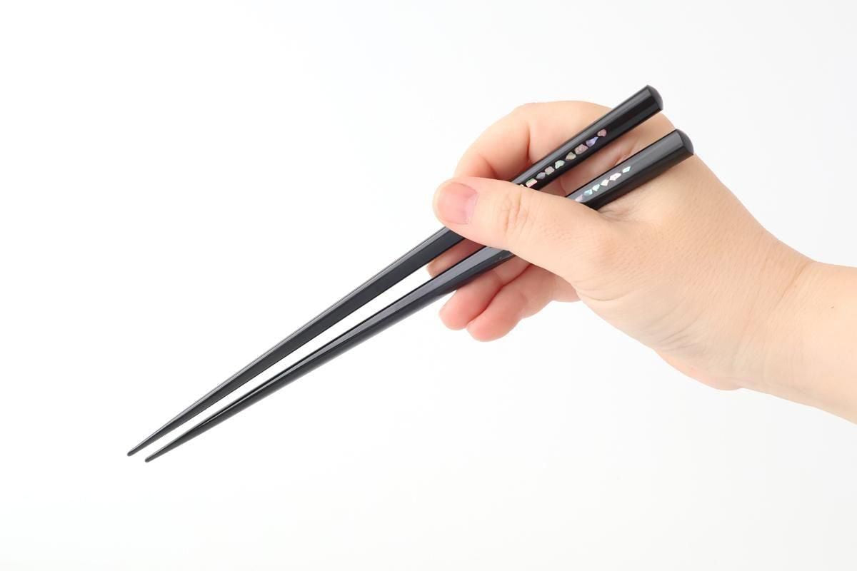 KORINDO Chopsticks Mother-of-pearl Inlay(Raden) Black 23.5cm /9.25in