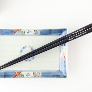 KORINDO Chopsticks Mother-of-pearl Inlay(Raden) Black 23.5cm /9.25in