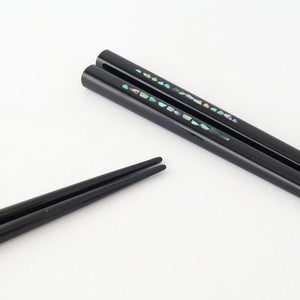 KORINDO Chopsticks Mother-of-pearl Inlay(Raden) Black 23.5cm /9.25in