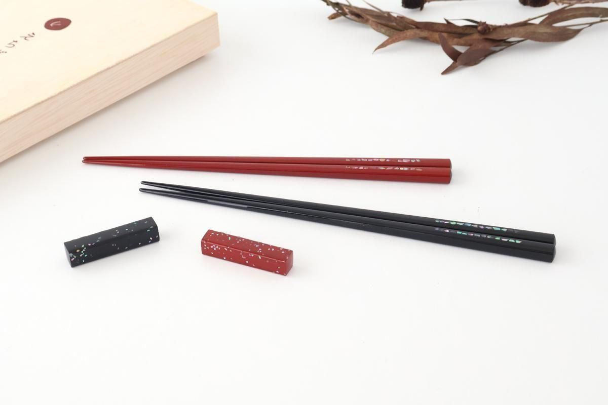 [Pair set] KORINDO Chopsticks and Chopstick Rests Mother-of-pearl Inlay(Raden)