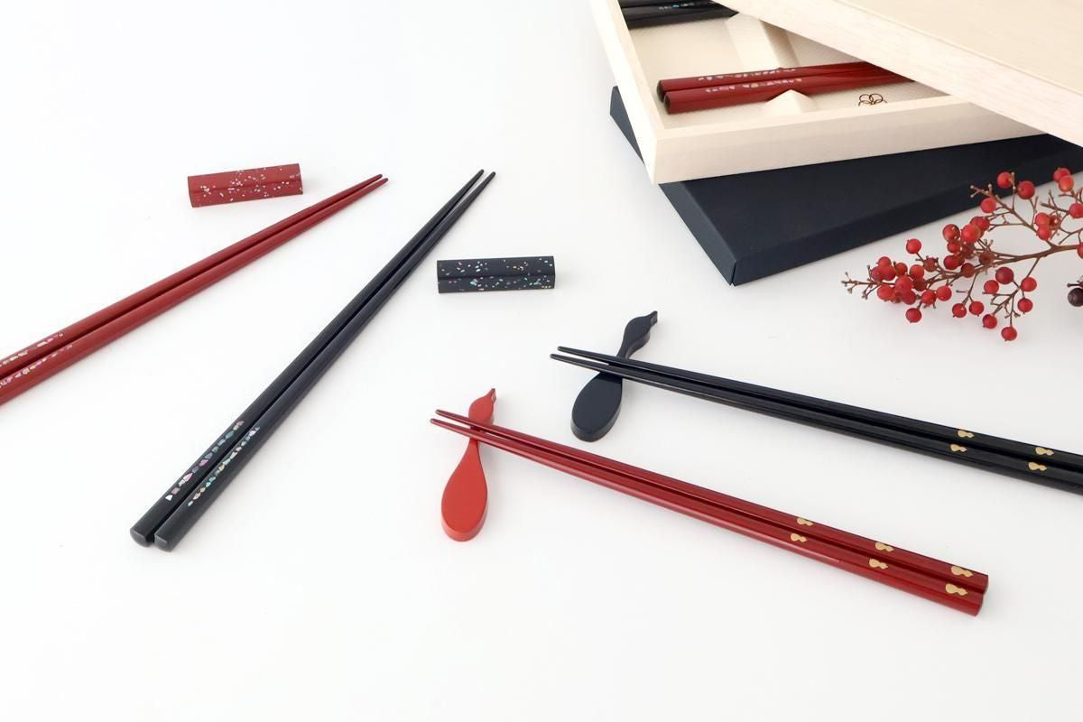 [Pair set] KORINDO Chopsticks and Chopstick Rests Mother-of-pearl Inlay(Raden)