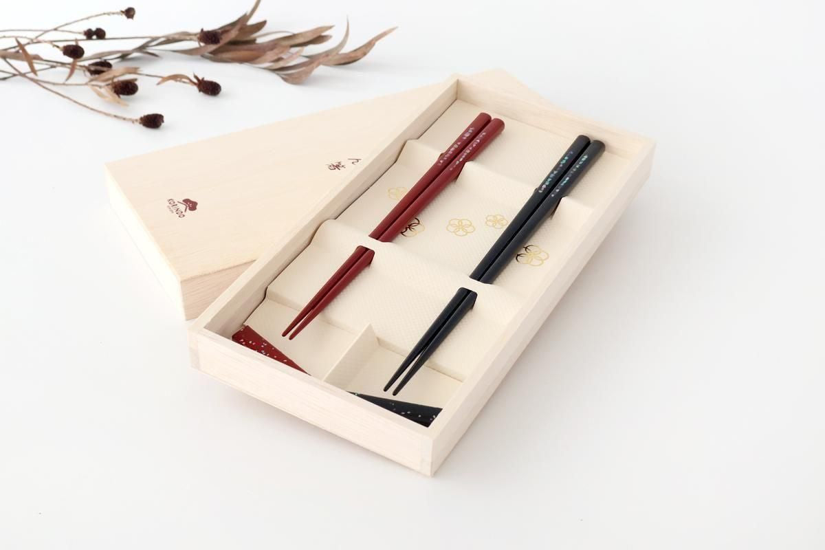 [Pair set] KORINDO Chopsticks and Chopstick Rests Mother-of-pearl Inlay(Raden)