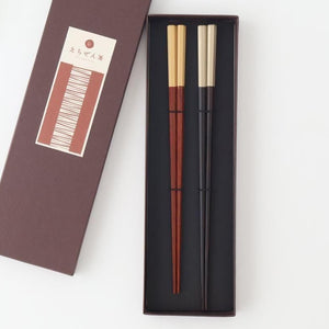 [Pair set] KORINDO Chopsticks Octagonal Tips Ebony and Rosewood