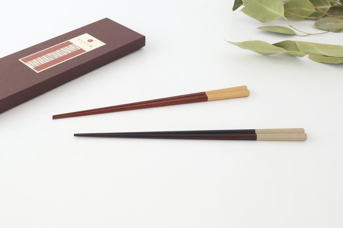 [Pair set] KORINDO Chopsticks Octagonal Tips Ebony and Rosewood