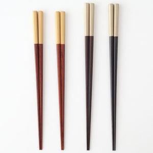 [Pair set] KORINDO Chopsticks Octagonal Tips Ebony and Rosewood