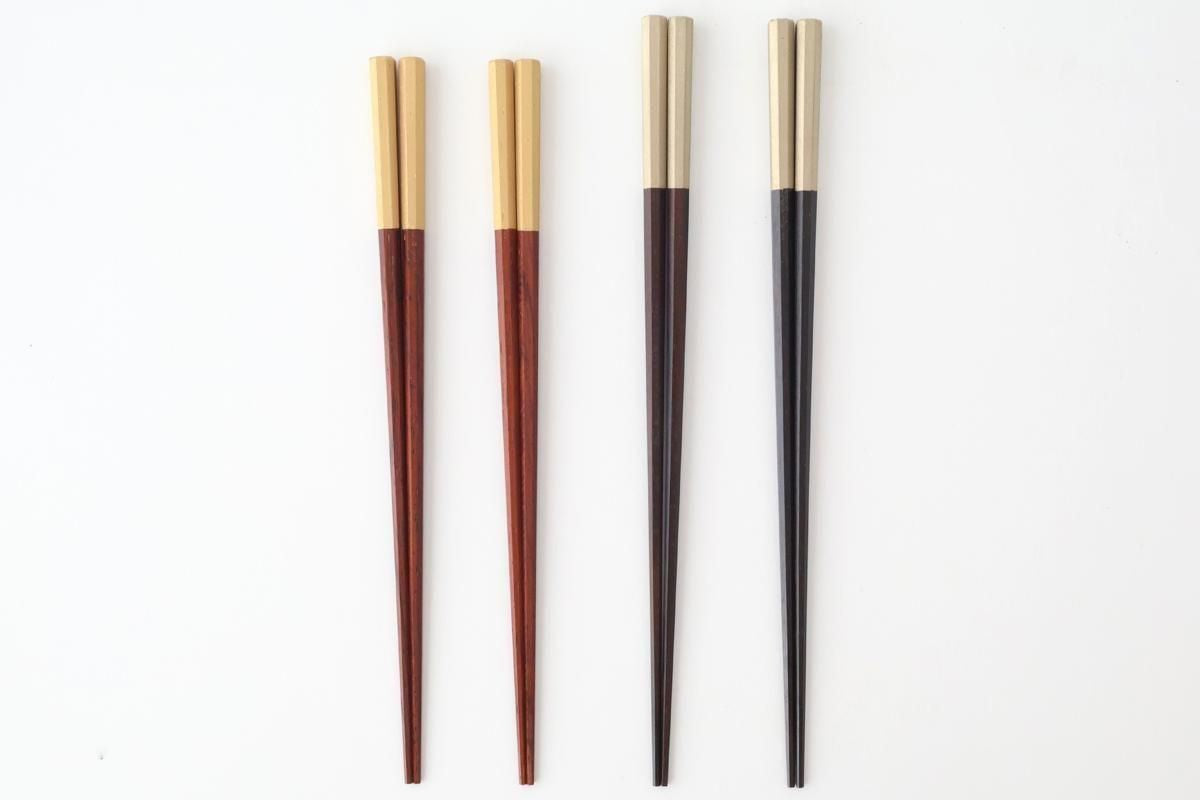 [Pair set] KORINDO Chopsticks Octagonal Tips Ebony and Rosewood