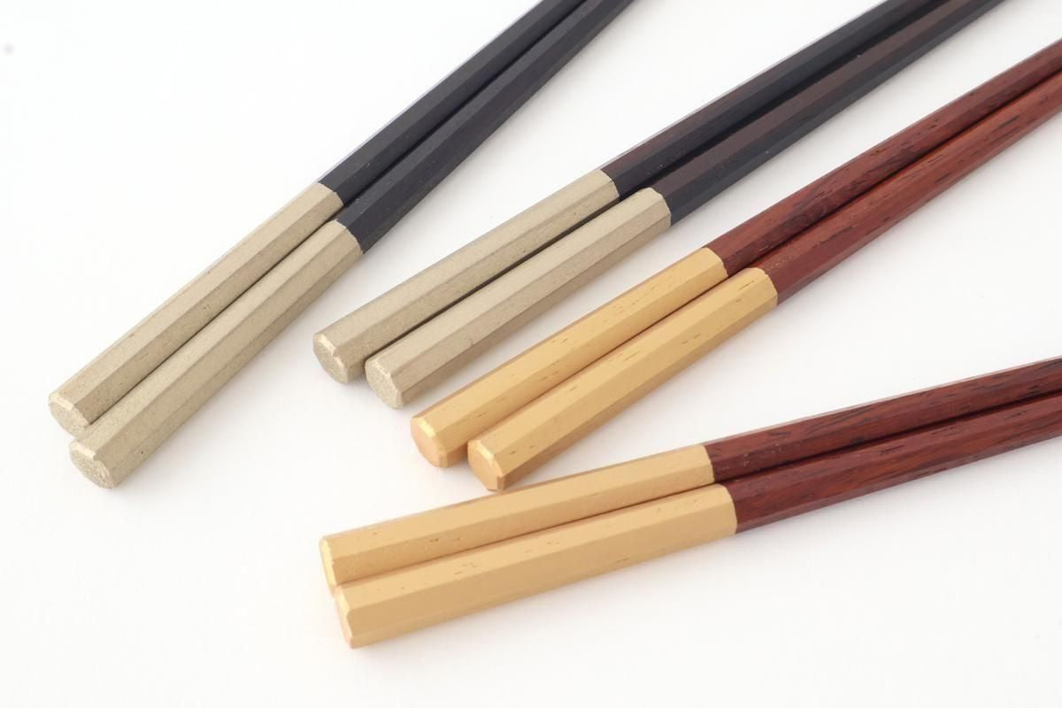[Pair set] KORINDO Chopsticks Octagonal Tips Ebony and Rosewood