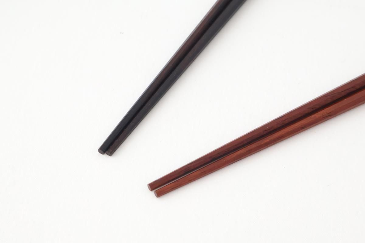 [Pair set] KORINDO Chopsticks Octagonal Tips Ebony and Rosewood