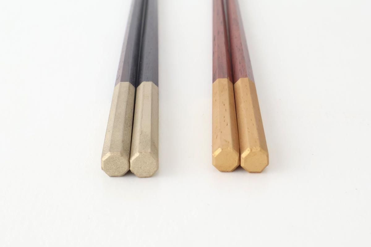 [Pair set] KORINDO Chopsticks Octagonal Tips Ebony and Rosewood