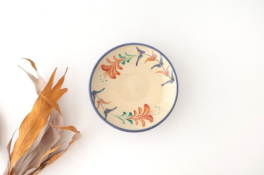 Toshin Kiln Round Plate Red Deigo 16cm/6.3in | Tsuboya Ware Yachimun