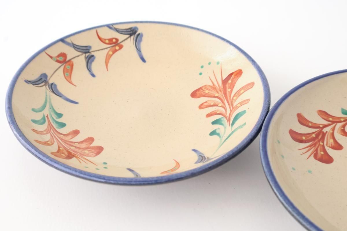 Toshin Kiln Round Plate Red Deigo 16cm/6.3in | Tsuboya Ware Yachimun