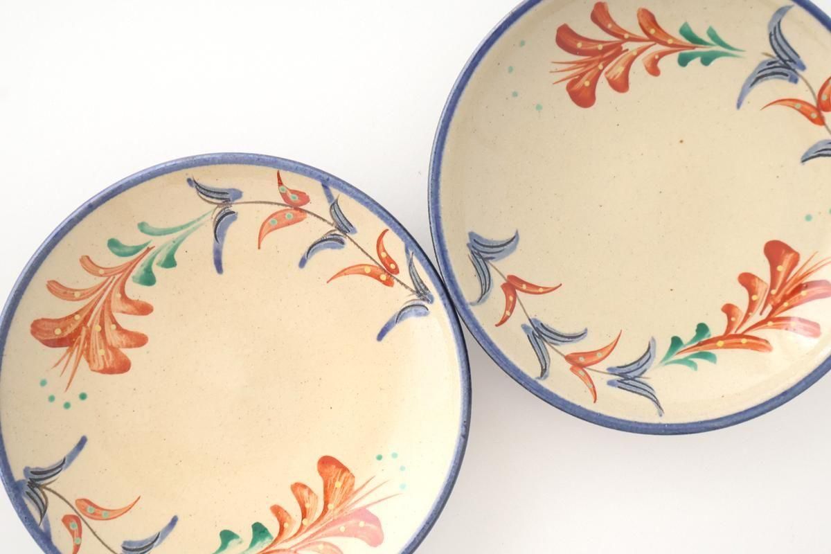 Toshin Kiln Round Plate Red Deigo 16cm/6.3in | Tsuboya Ware Yachimun