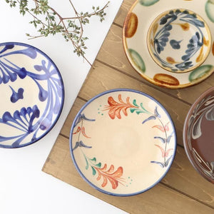 Toshin Kiln Round Plate Red Deigo 16cm/6.3in | Tsuboya Ware Yachimun