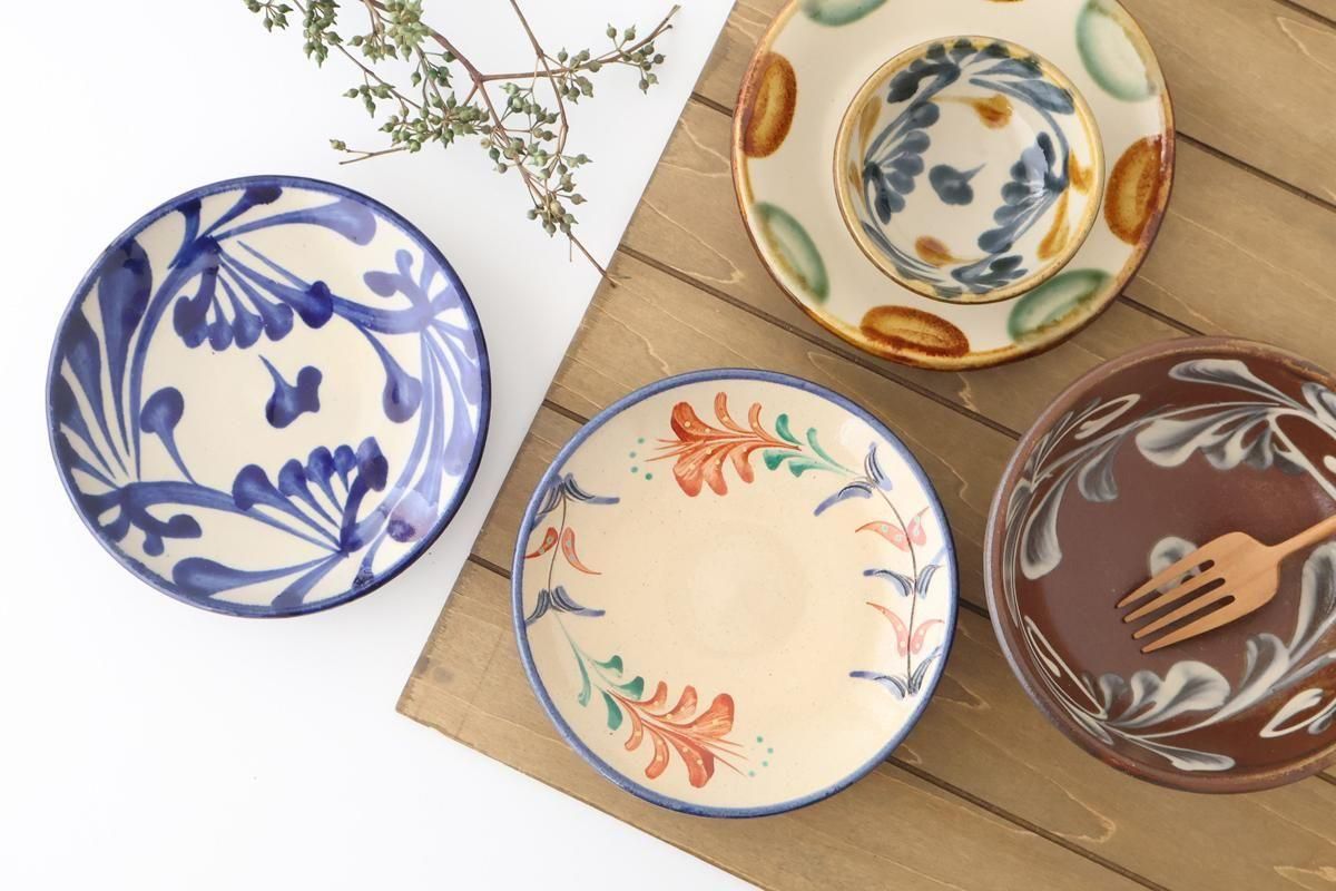 Toshin Kiln Round Plate Red Deigo 16cm/6.3in | Tsuboya Ware Yachimun