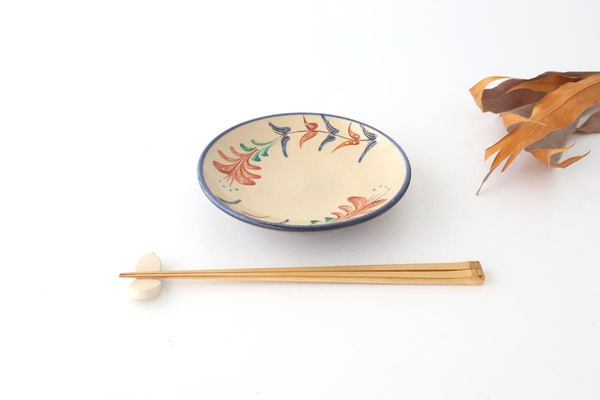 Toshin Kiln Round Plate Red Deigo 16cm/6.3in | Tsuboya Ware Yachimun