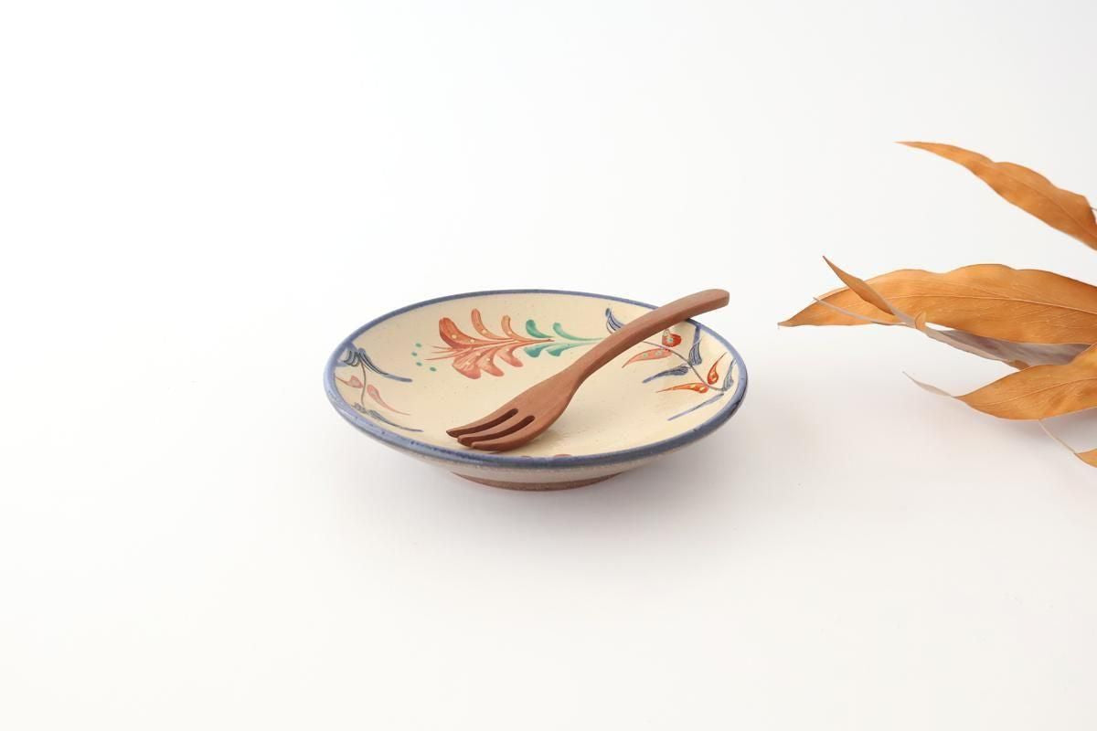 Toshin Kiln Round Plate Red Deigo 16cm/6.3in | Tsuboya Ware Yachimun