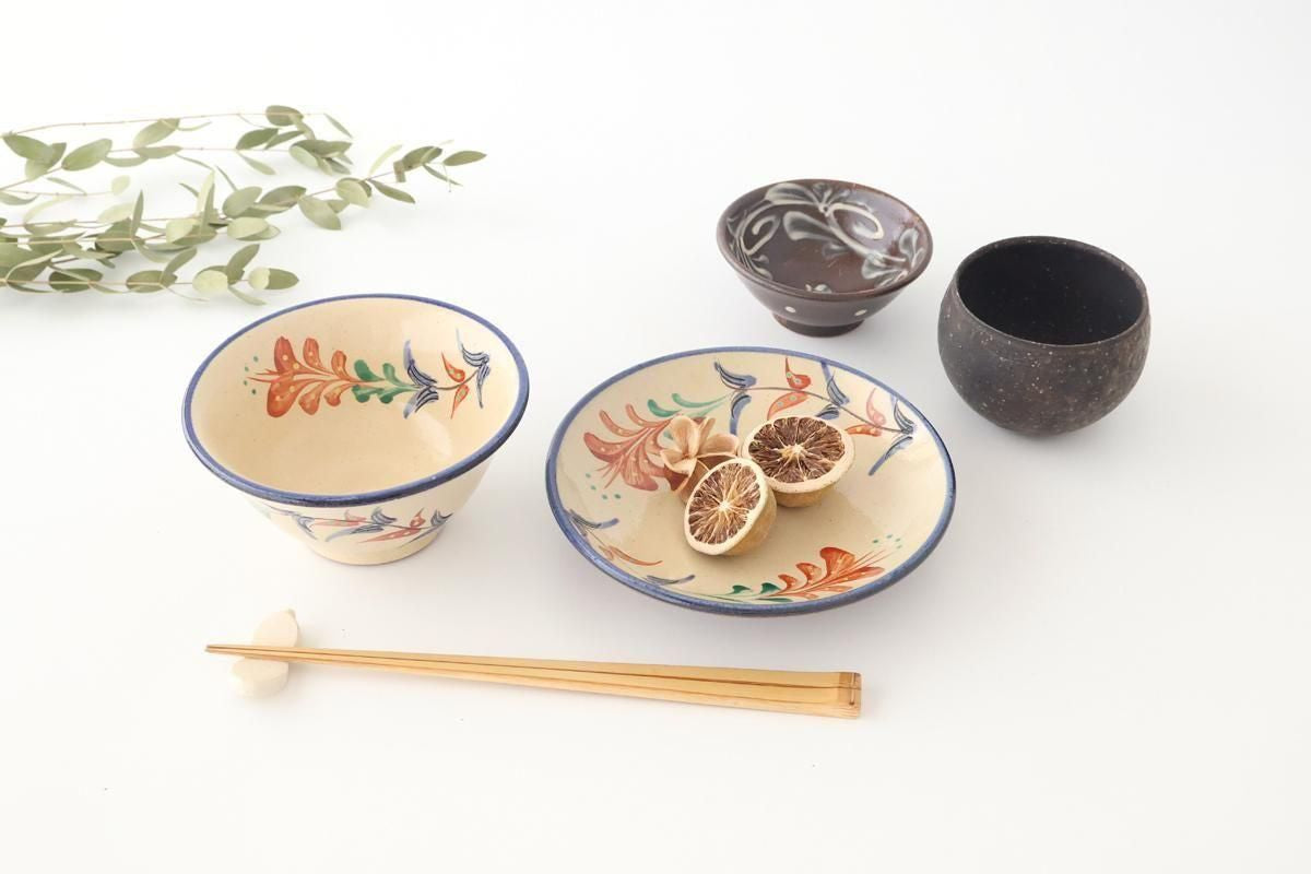 Toshin Kiln Round Plate Red Deigo 16cm/6.3in | Tsuboya Ware Yachimun