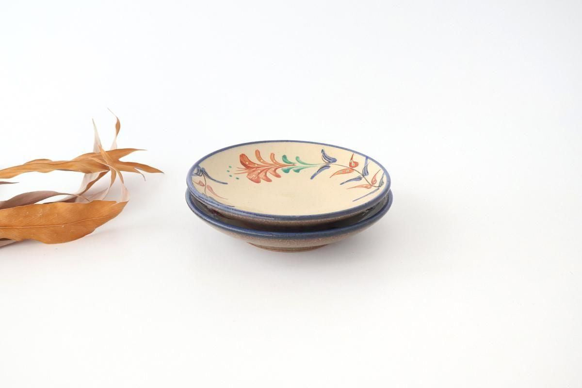 Toshin Kiln Round Plate Red Deigo 16cm/6.3in | Tsuboya Ware Yachimun