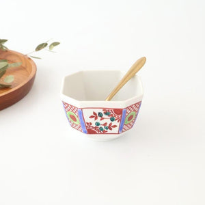 Biseki Kiln Octagonal Small Bowl Akae | Kobachi Kutani Ware