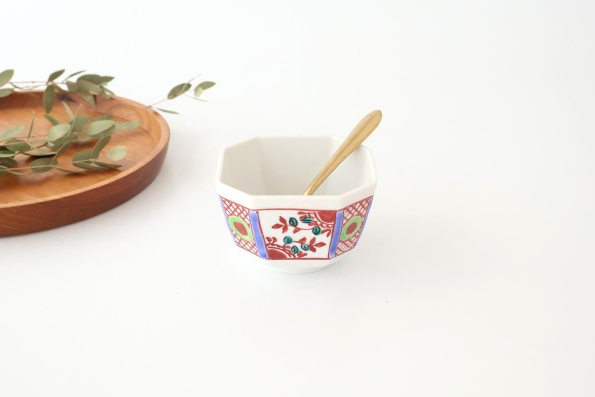 Biseki Kiln Octagonal Small Bowl Akae | Kobachi Kutani Ware