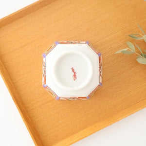 Biseki Kiln Octagonal Small Bowl Akae | Kobachi Kutani Ware