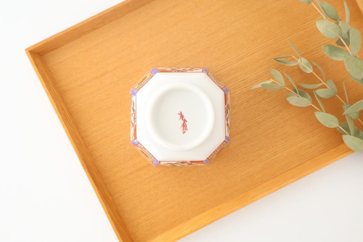 Biseki Kiln Octagonal Small Bowl Akae | Kobachi Kutani Ware