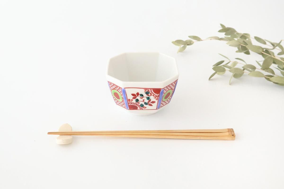 Biseki Kiln Octagonal Small Bowl Akae | Kobachi Kutani Ware
