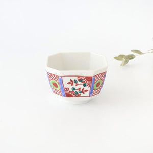 Biseki Kiln Octagonal Small Bowl Akae | Kobachi Kutani Ware