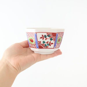 Biseki Kiln Octagonal Small Bowl Akae | Kobachi Kutani Ware