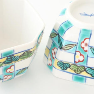 Biseki Kiln Octagonal Small Bowl Shochikubai Pattern | Kobachi Kutani Ware