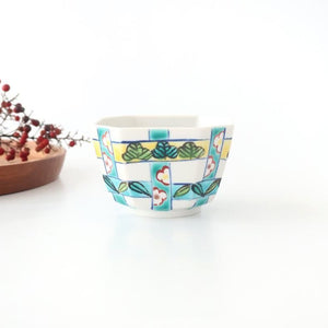 Biseki Kiln Octagonal Small Bowl Shochikubai Pattern | Kobachi Kutani Ware