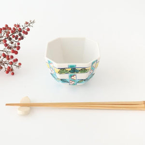 Biseki Kiln Octagonal Small Bowl Shochikubai Pattern | Kobachi Kutani Ware
