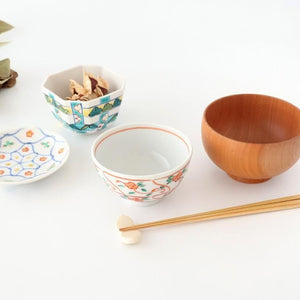 Biseki Kiln Octagonal Small Bowl Shochikubai Pattern | Kobachi Kutani Ware