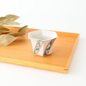 Biseki Kiln Hexagonal small Small Bowl White Flower | Kobachi Kutani Ware