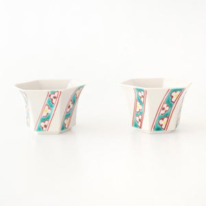 Biseki Kiln Hexagonal small Small Bowl White Flower | Kobachi Kutani Ware