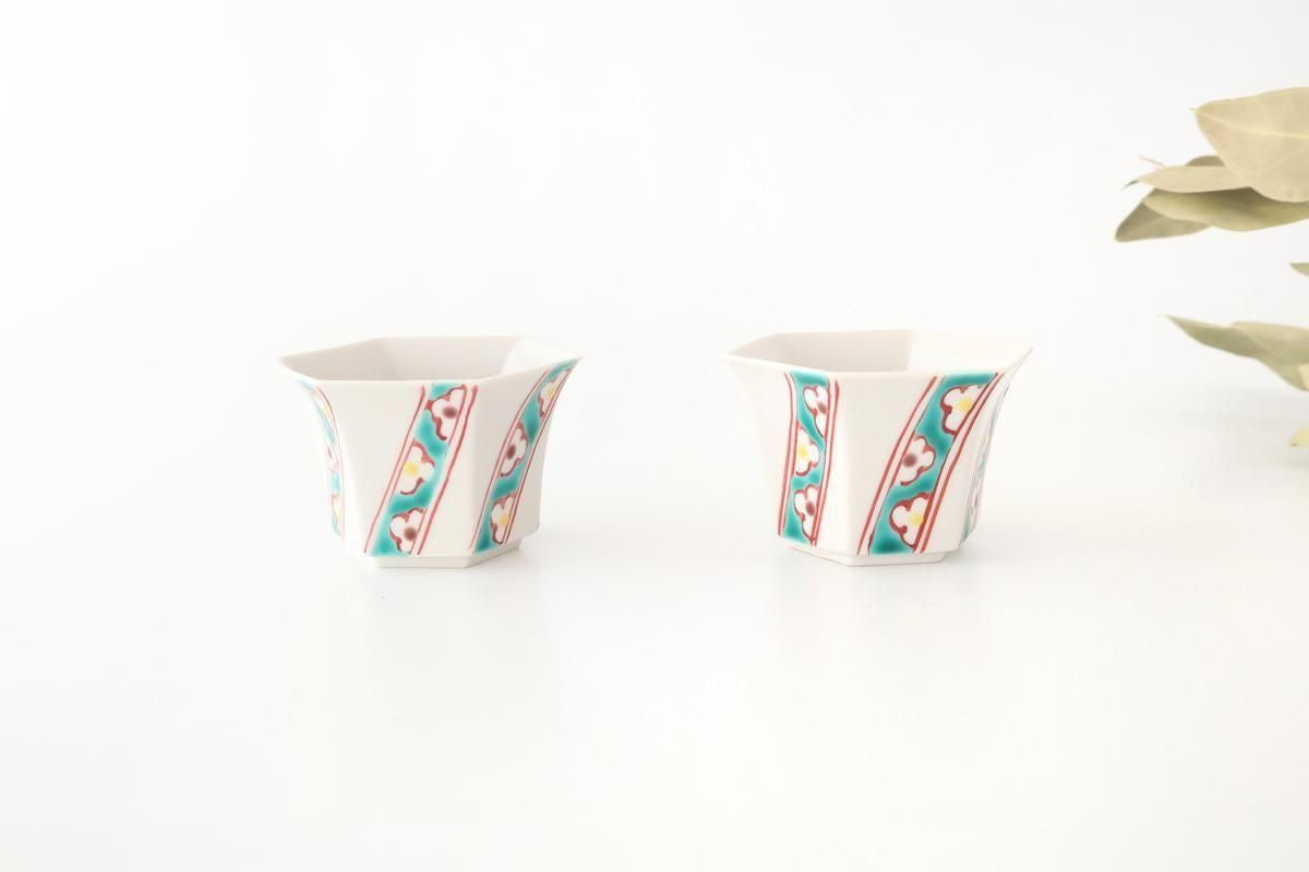 Biseki Kiln Hexagonal small Small Bowl White Flower | Kobachi Kutani Ware