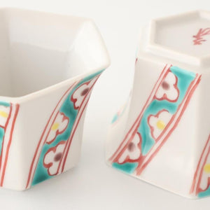 Biseki Kiln Hexagonal small Small Bowl White Flower | Kobachi Kutani Ware